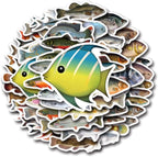 57Pcs Deep Sea Fish Stickers Waterproof Vinyl, Ocean Deepwater Fish Decals - Image 2
