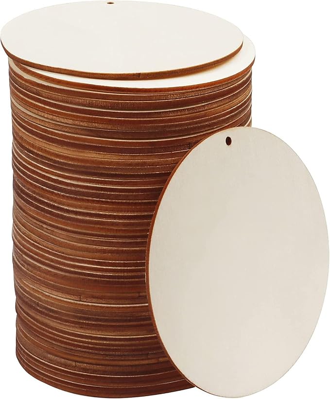 FSWCCK 100 PCS 4 Inch Wood Circles by FSWCCK