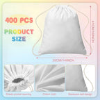 Saintrygo 400 Pcs Tie Dye Drawstring Bags Cotton Sublimation Blank Backpack - Image 2