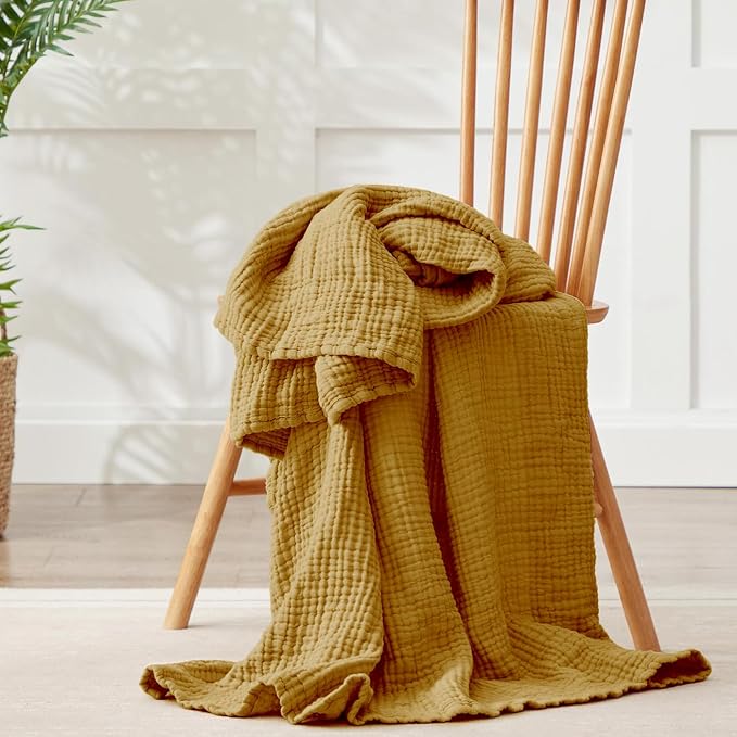 100% Cotton Muslin Blanket Large 50"x 70", 6 Layers Breathable and Lightweight - Image 7