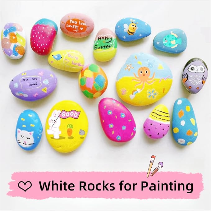 20PCS White Painting Rocks, Medium Rocks - Image 6