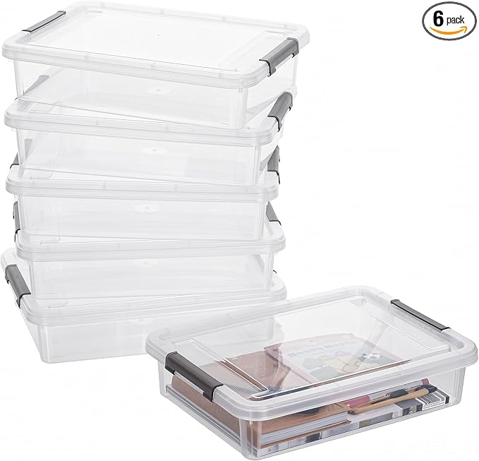 Citylife 6 PCS Clear Plastic Container Clip Box by Anywish