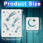 18 PCS Large Star Stencil for Painting Reusable Paint Stencils for Walls - Image 2