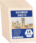 18 Pack Basswood Sheets for Crafts 12x18x1/8 Inch, 3mm Thick Unfinished Balsa by KMRIPYUSPORTS