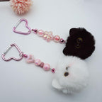 Beadable Heart Pom Pom Keychain Blank Bar - Image 5