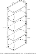 Furinno TURN-S-TUBE Storage Shelves, 5-Tier Book Shelf, Corner Shelf, Toolless - Image 3