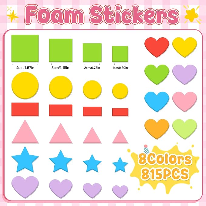 815cs Foam Shape Stickers, Self Adhesive EVA Foam Stickers - Image 2