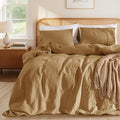 LBRO2M 100% France Linen Duvet Cover Set Queen Size 3 Pcs Natural Flax by LBRO2MBedding