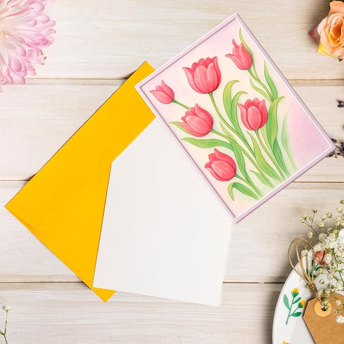 Elegaperma 3D Embossing Folders, Tulip Flower DIY Art Craft, Floral Embossing - Image 3
