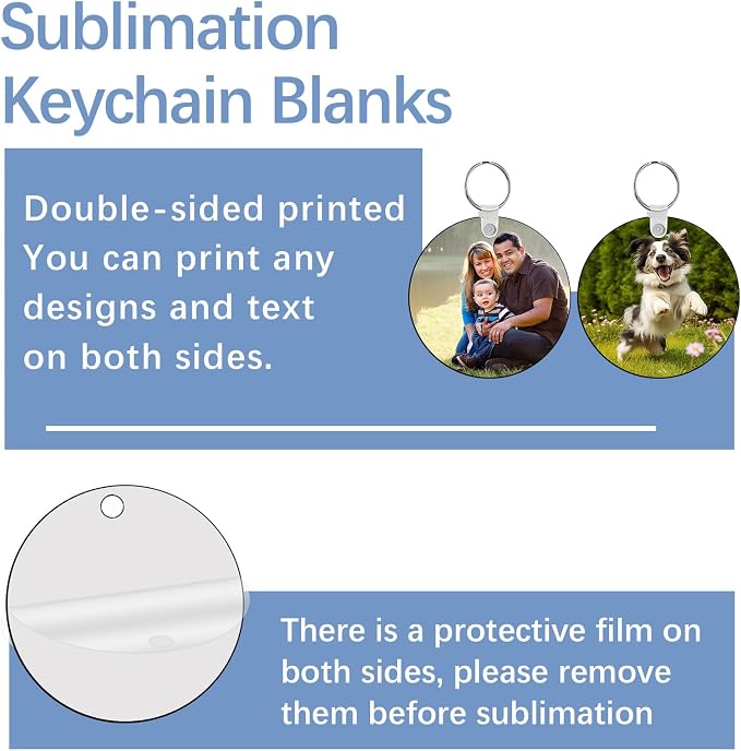 240Pcs Sublimation Keychain Blanks Double Sides 80 MDF Sublimation Keychains - Image 4