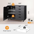 DEVAISE Mobile File Cabinet, 5-Drawer Wood Storage Chest - Image 3