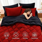 MUXHOMO 7 Pieces King Comforter Set, Reversible Bed in a Bag King Size - Image 6