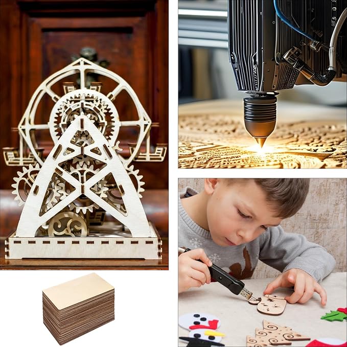 90 PCS Plywood Sheets for Crafts, Wood Boards for Crafts, Laser Cut Crafts - Image 7