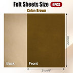 Biaungdo Brown Self Adhesive Felt Sheets, 8 x 12 Inch, Felts Fabric - Image 4