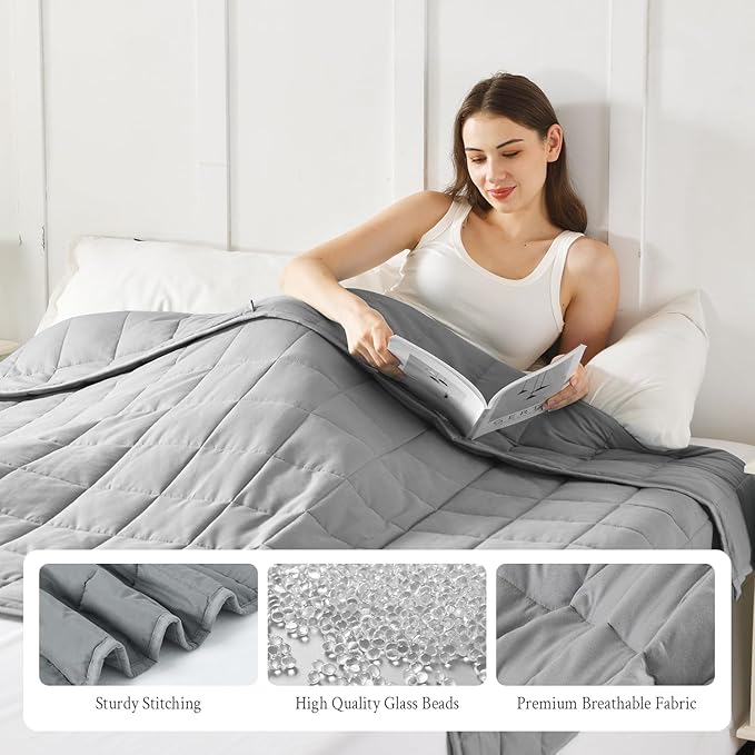 Topblan Weighted Blanket Queen Size 15lbs, Soft Cooling Weighted Blanket - Image 5