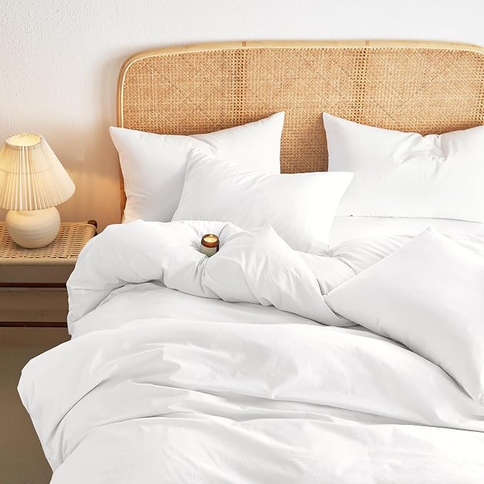 Wake In Cloud - Cotton Duvet Cover Set, Queen Size, 100% Washed Cotton - Image 4