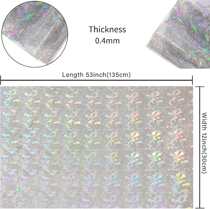 HYANG Transparent Fragment PVC Super Clear Holographic Vinyl Faux Leather - Image 4