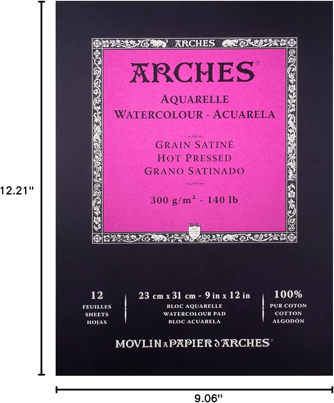 Arches Watercolor Pad 9x12 Inches 140lb/300gsm Hot Press - Image 8