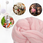 uxcell Needle Felting Wool, 3.5 Oz Nature Fibre Wool Yarn Roving - Image 4