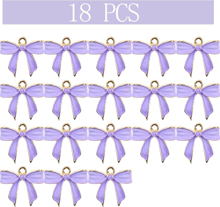Bow Charms for Bracelet Jewelry Making Cute Bracelet Charms | 18Pcs, Bow Charms - Image 2
