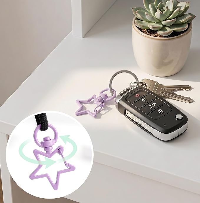 10 PCS Star Swivel Keychain Clasps, Colorful Swivel Lobster Clasp | Alloy Heavy - Image 5
