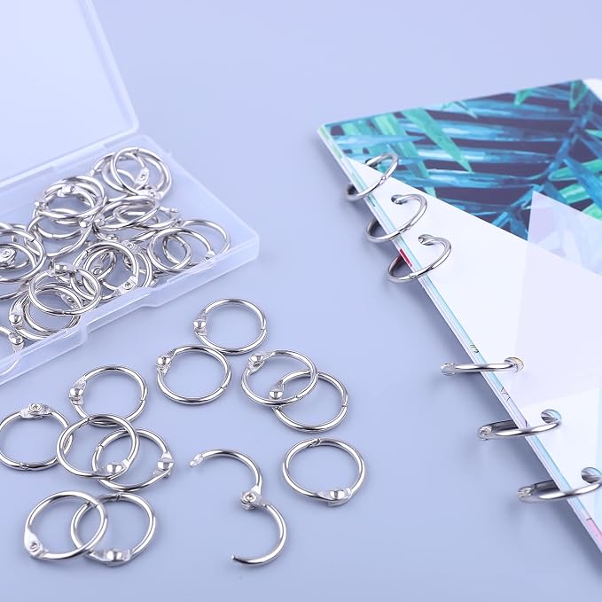 AKONEGE 0.75 Inch Loose Leaf Binder Rings, Small Office Book Rings, Nickel - Image 3