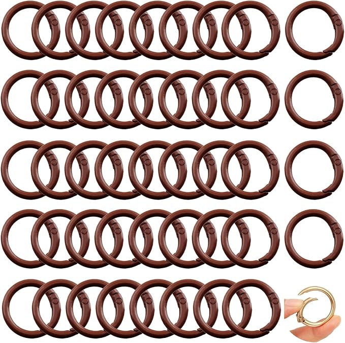 Round Carabiner Clip Bulk 48pcs 1 Inch Colorful Circle Carabiner Key Ring Clips by Cmidy