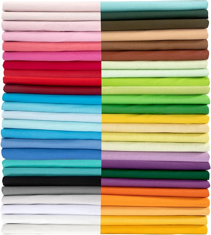 Aubliss 50pcs 100% Cotton Fabric Bundle 8" x 8" PreCut Fat Squares Sheets by Aubliss