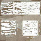 FINGERINSPIRE 3 Pcs Layered Tiger Stripe Camouflage Stencil 11.8x11.8 inch - Image 2