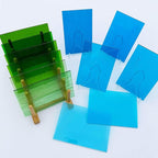 LITMIND 12 Sheets Smooth Transparent Stained Glass Sheets Blue & Green Gradient - Image 6