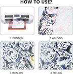 guangyintong Camouflage Blue Heat Transfer Vinyl HTV Rolls, Stretchy HTV Vinyl - Image 6