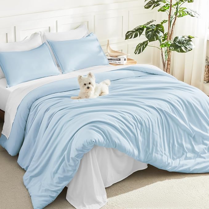 Litanika Comforters Light Blue California King Size, 3 Pieces Cal King by Litanika