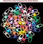 Keychain Clasp Keychain Clip Accessories Bulk 60pcs Colorful Lobster Claw Clasps - Image 2