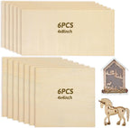 12PCS Balsa Wood Sheet, 2mm 4x8in and 4x4in Thin Unfinished Wood Boards Plywood by Unknown