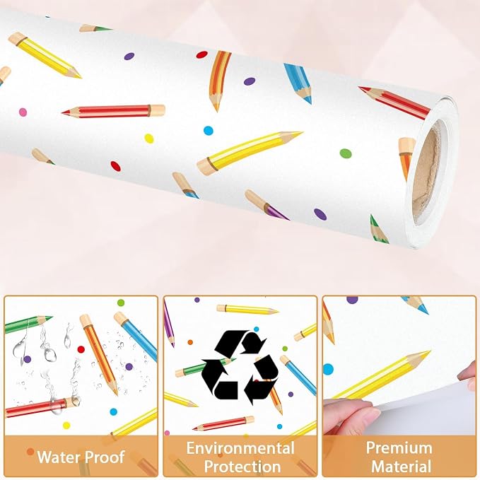Qyeahkj Colorful Pencil Bulletin Board Paper Roll Pencil Bulletin Board - Image 4