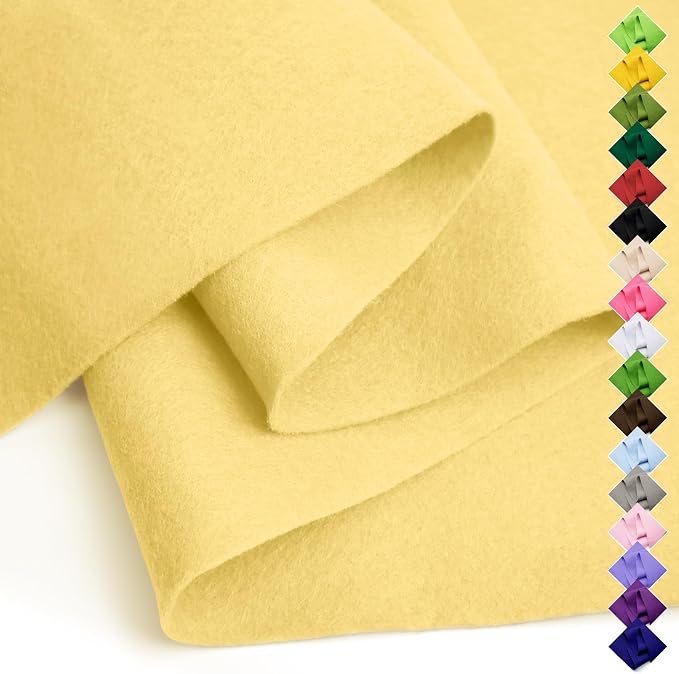 Soft Felt Fabric Sheet 18" x 36", 1.6mm Acrylic Craft Felt, Maize Yellow | Soft by AblemeDeco