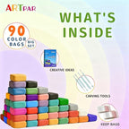 ARTPAR Air Dry Clay for Kids, 90 Colors Modeling Magic Clay Set, DIY Molding - Image 2