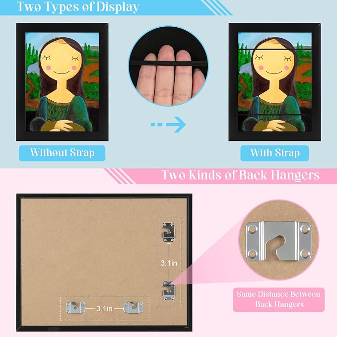 Kids Frames, 8.5x11 Front Opening Kids Artwork Frames Changeable, Holds 50 Pcs - Image 4