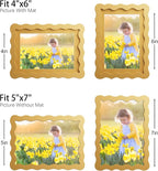 5x7 Picture Frame with Mat for 4x6, Wavy Edge Wooden Real Glass Photo Frame for - Image 4