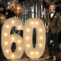 imprsv 4FT Marquee Numbers 60 Light up Number 60th Birthday Decorations Large by Letsmakeitimpressive