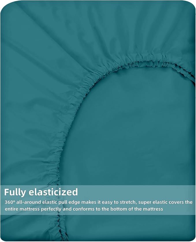 HBHLFZ Twin Fitted Sheet Only, Soft Breathable Bottom Sheet - Image 5