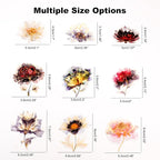 90PCS Flower PET Stickers, Waterproof Transparent Floral Designs - Image 3