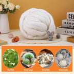 3.53oz Wool Roving: Needle Felting Wool White Roving Wool Felting Supplies Pure - Image 6
