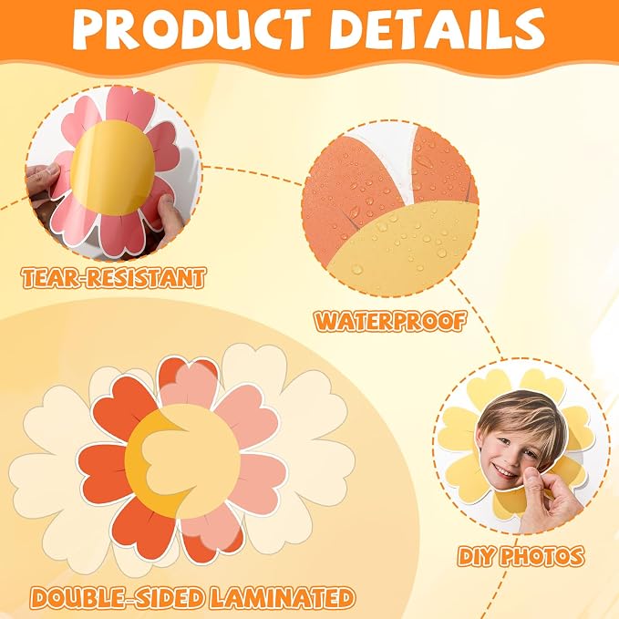 60pcs Spring Theme Flower Cutouts Boho Daisy Bulletin Board Decoration Back to - Image 3