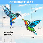 2 Packs Hummingbird Stained Glass Window, Real Handmade Stained Glass Window - Image 3