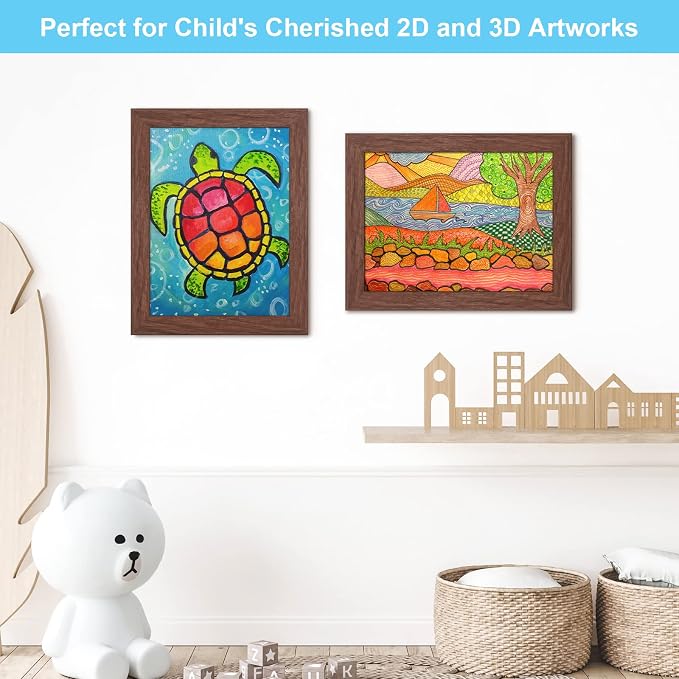 GULETHUN Kids Art Frames, 8.5x11 Front Opening Kids Artwork Frames Changeable - Image 6