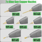 MONVICT Hot Melt Glue Gun with 7 Copper Nozzles, Heavy Duty | 3 Silicone Finger - Image 3