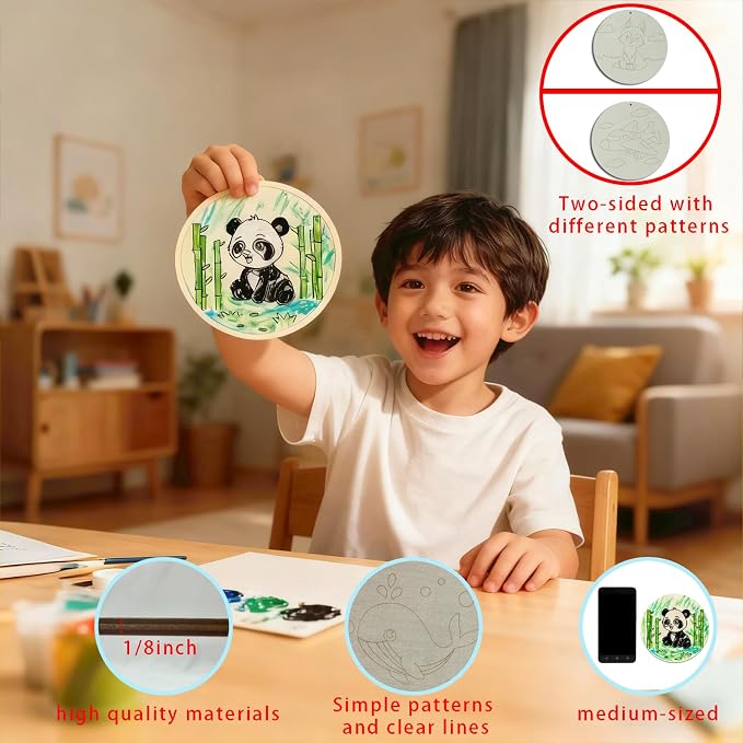 10PCS Wooden Crafts to Paint - Image 4