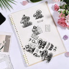 GLOBLELAND Vintage Mushroom Text Clear Stamps - Image 4