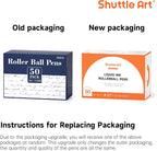 Shuttle Art RollerBall Pens, 50 Pack Blue Fine Point Roller Ball Pens, 0.5mm - Image 8